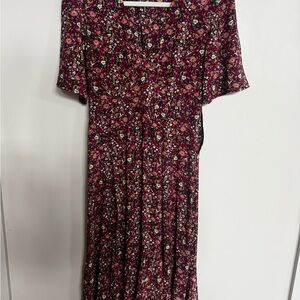 ba&sh Pink Flutter Sleeve Midi Sundress